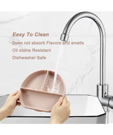 PandaEar Divided Silicone Suction Plate for Toddlers | Non Slip | Dishwasher & Microwave Safe (Pink) - Buy Online on GoSupps.com