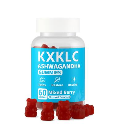 Organic Ashwagandha Gummies 2500mg - High Potency for Stress Support Mood & Relaxation - with L-Theanine & Maca Supports Natural Energy & Focus - Vegan Adaptogen Chews Mixed Berry - 60 Gummies