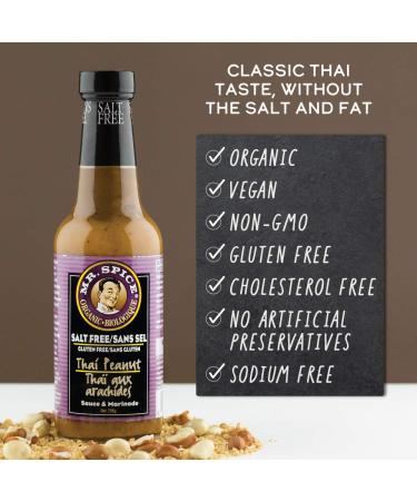 Mr. Spice Organic Thai Peanut Sauce | Salt-Free, Low Fat, Gluten-Free, Vegan Marinade - Buy Online on GoSupps.com