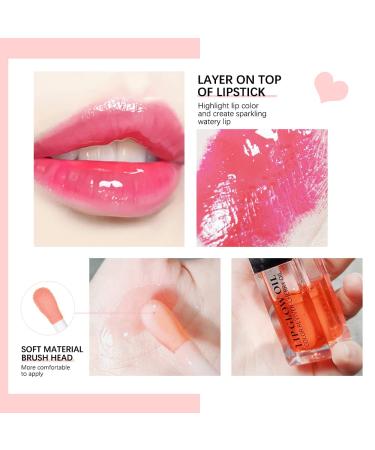 Hydrating Lip Glow Oil | Moisturizing & Plumping Non-Sticky Lip Gloss | Long Lasting Transparent Tinted Lip Oil (Cherry - Buy Online on GoSupps.com
