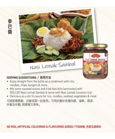 Nasi Lemak Sambal Stir Fry Sauce - 200g (1 Pack) - Buy Online on GoSupps.com