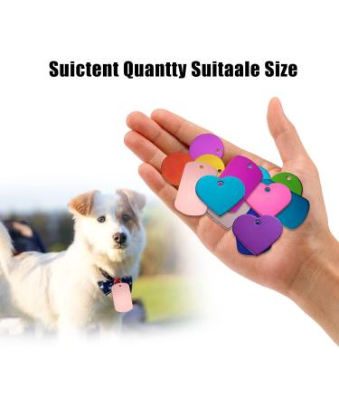72-Pack Pet Metal Name Shields Round Square & Heart Pendants for Dogs & Cats | Custom Name Tags - Buy Online on GoSupps.com