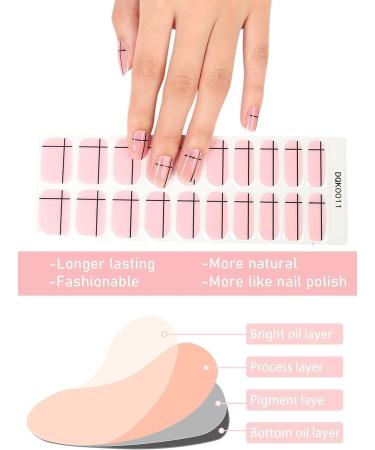 Kalolary Gel Nail Polish Strips Nail Gel Art Sticker Waterproof Full Nail Wraps Decal Sets with Scissors Nail File and Stick for Women Girls Nail Art Decor (UV/LED Lamp Required)-11 - Buy Online on GoSupps.com