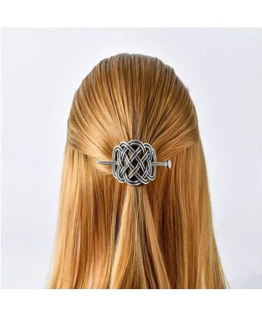 Tinsow Silver Celtic Hair Slide Hairpins Set - Creative Hair Barrette & Minimalist Hair Claw Hair Pins for Women (Style C H) - Buy Online on GoSupps.com