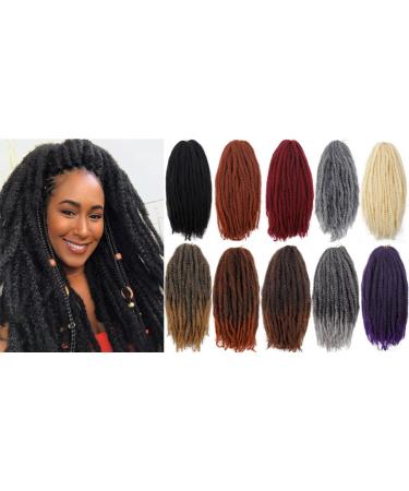 24 Afro Kinky Twist Crochet Hair Braids - Marley Braid Synthetic Hair #350 (6 Packs) - Buy Online on GoSupps.com