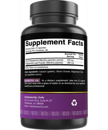 Oxify Peppermint Complex 500 mg | 120 Capsules | Gluten-Free Non-GMO | Supplement Made in USA - Buy Online on GoSupps.com