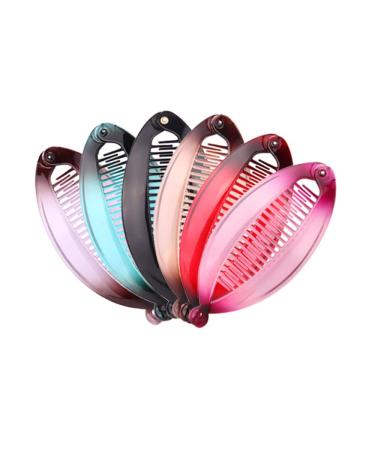 Smrroy 6 Pcs Banana Hair Clips - Resin Fishtail Comb Headdress for Women - Buy Online on GoSupps.com