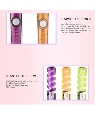 Electric Hair Curler Portable Hair Salon Spiral Curl Ceramic Curling Hair Curler Curling Wand Small Hair Straightener (F One Size) One Size F - Buy Online on GoSupps.com