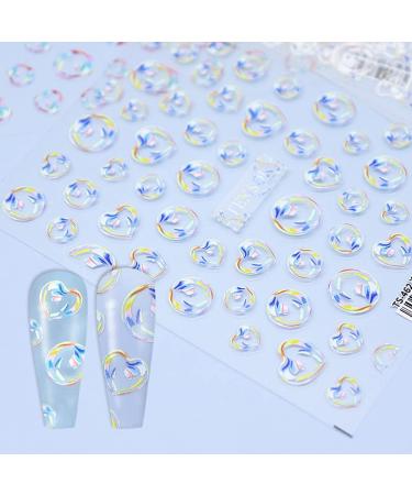 Gexo 5D Bubble Nail Art Stickers Decals - 3 Sheets, Self-Adhesive DIY Decorations - Buy Online on GoSupps.com