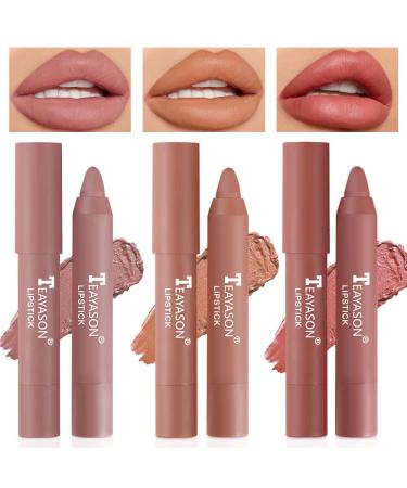 BINGBRUSH 3 Colors Smooth Matte Lipstick Pack Set  Moisture Longwear Color Stick Ultimate Lip Crayon for Makeup Collection - Nourishing Lipstick with a Matte Finish Waterproof Velvet Lipgloss Lip Stain 3 Count (Pack of 1...