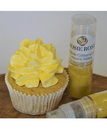 Buy Metallic Yellow Edible Glitter Spray 5G for Cakes & Muffins | Rosie Rose - Perfect Cake Decoration - Buy Online on GoSupps.com