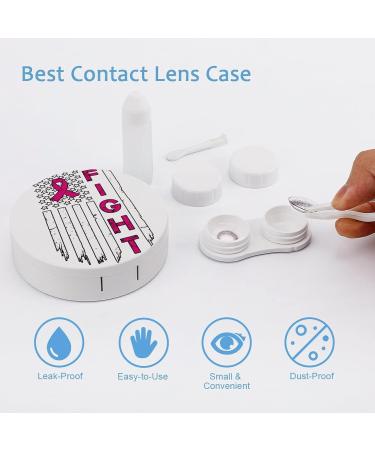 FIGHT Awareness Ribbon Round Case For Contact Lens Kit Storage Box with Mirror Printed - Buy Online on GoSupps.com