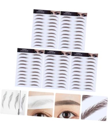 Gogogmee 5pcs Eyebrow Stickers Brow Grooming Shaping Sticker Artificial Eyebrow 6d Transfer Stickers Hair 21x15cm Brown - Buy Online on GoSupps.com