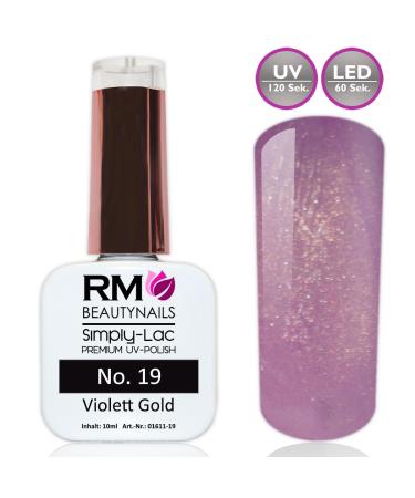 Simply-Lac UV-Polish No. 19 Violet Gold Pearl - Premium Violet Purple Nail Gel | RM Beautynails 10ml | International Shipping Available - Buy Online on GoSupps.com