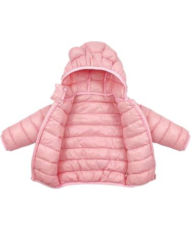 Pink Kids Puffer Jacket - Winter Hooded Coat for Boys and Girls (3-4 Years) - Buy Online on GoSupps.com