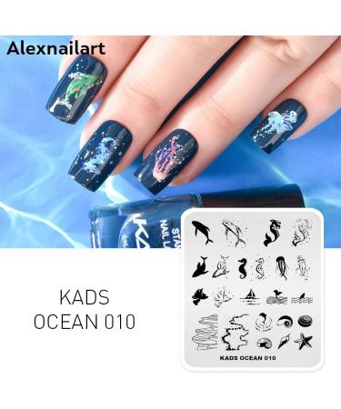 Alexnailart Ocean Mermaid Shell Nail Stamping Plates - DIY Nail Design Templates & Transfer Tools - Perfect for Manicure - Buy Online on GoSupps.com