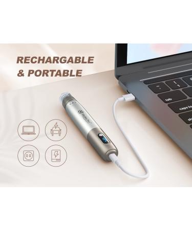 Dr Pen Hydra Pen H3 Microneedling Pen with 6 Cartridges - Professional Serum Applicator & Electric Dermapen for Micro Needling - 12Pin & Nano Cartridges Included - Buy Online on GoSupps.com