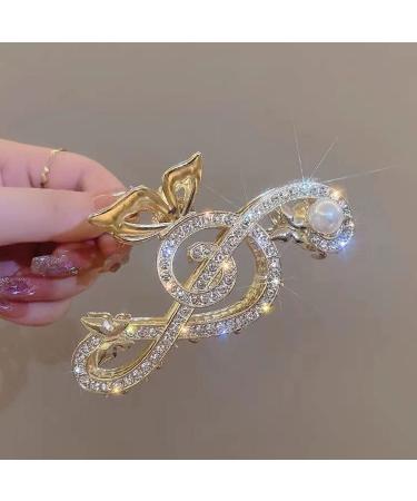 Gold Music Note Hair Claw Clip - Strong Hold Metal Hair Accessory for Women & Girls - Buy Online on GoSupps.com