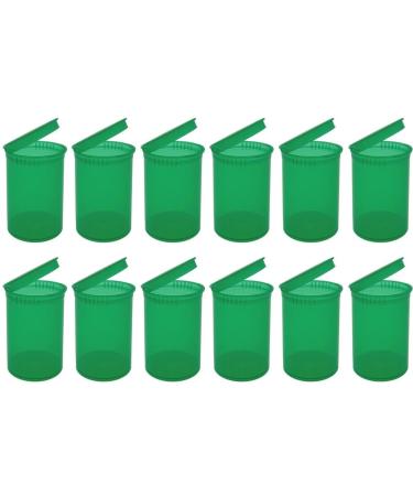 Multi-Use Airtight Empty Pill Bottles with Hinged Lids 30 Dram Plastic Bottle Organizer for Supplements Vitamins & Medicines 12 Pack (Green Translucent)