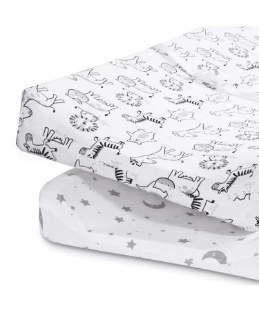 Beeroad 2 Pack bassinet cover 81x46x15cm baby mattress sauce fertilizer sheet stroller mattress cover baby clamping cloth bass car fitted bed sheet for children's beds made of 100% cotton 81*46*15cm