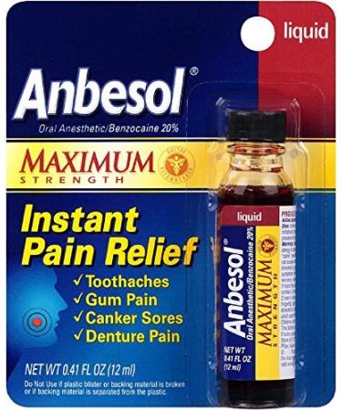 Anbesol Maximum Strength Instant Pain Relief Liquid 0.41 oz by Anbesol