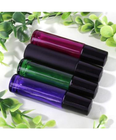 6Pcs 10ml Black Glass Roller Bottles with Metal Roller Ball - for Essential Oils, Aromatherapy, Perfume - Includes Dropper - Buy Online on GoSupps.com