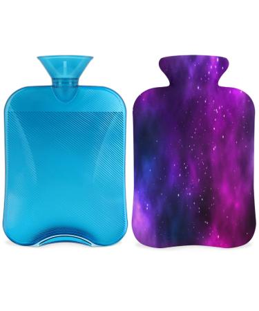 Universe Galaxy hot bottle with a fluffy cover 2l large capacity hot bottles for children men women galaxy hot water bottle for cozy nights pain relief back