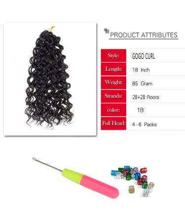 18 Synthetic Deep Twist Crochet Hair Extensions - 5 Packs Natural Black Deep Wave Bohemian Crochet Braids - 18 Inch - Buy Online on GoSupps.com