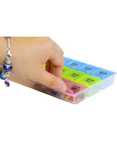 21 Compartments Pill Organizer Box - Weekly AM/PM Medicine Remainer for Pills & Vitamins | Inspirations - Buy Online on GoSupps.com