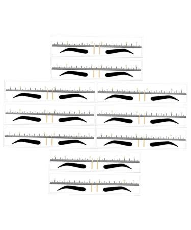 Beavorty 50pcs Eyebrow Positioning Ruler Mold Kits Eyebrow Measuring Tool Eyebrow Measurement Tool Tearable 18.00X3.80X0.10CM Yellow