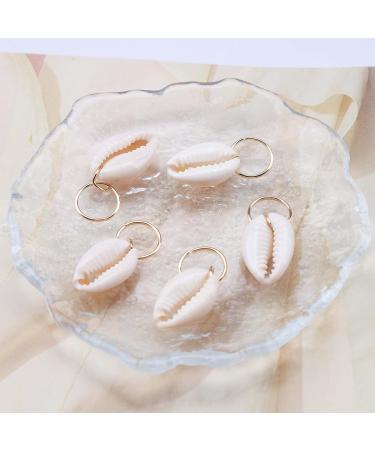 Iaceble Vintage Dreadlock Hair Rings Shell Clips | Braid Hoops Decoration | Sea Shell Dangle | Hip Hop Accessories for Women & Girls | Headdress | 5 Pcs (Gold) - Buy Online on GoSupps.com