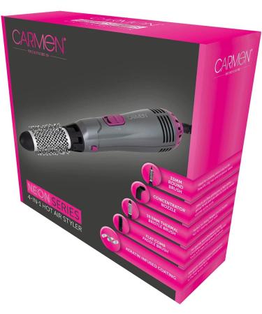 Carmen C81071 Neon 4-in-1 Hot Air Styler | Keratin Protech | 1000W | Graphite & Pink - Buy Online on GoSupps.com