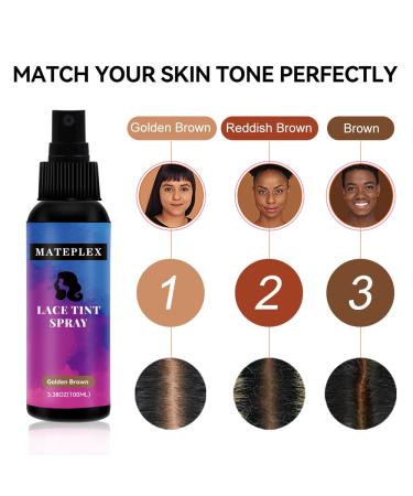 Lace Melting Tint Spray for Wigs Concealer for Hair Wigs Natural Finishing Edge Control for Women Toupees& Hairpieces(Golden Brown) - Buy Online on GoSupps.com