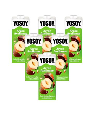 YOSOY Rice and Hazelnut Drinks 1 Litre Pack of 6