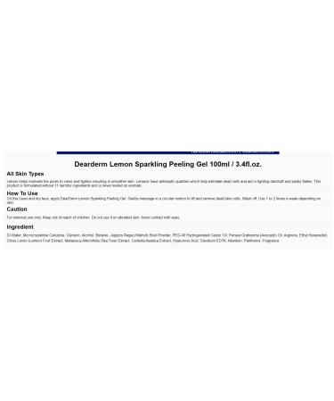 Dear Derm Lemon Sparkling Peeling Gel - Glow & Exfoliate | International Shipping Available - Buy Online on GoSupps.com