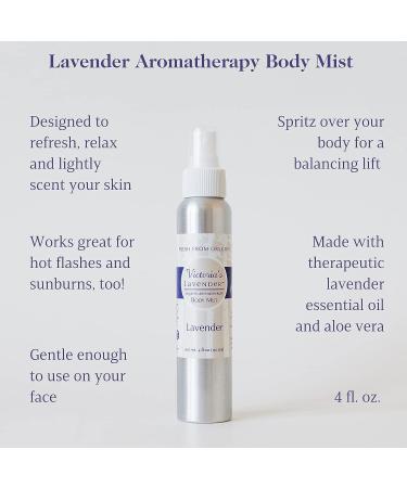 Victoria's Lavender Aromatherapy Body Mist Spray - Natural After Sun Aloe Vera Spray with Lavender Oil - Hydrating & Soothing - 4 oz - Buy Online on GoSupps.com