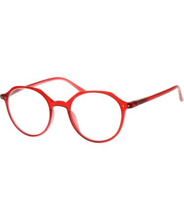 Round Reading Glasses for Men & Women - Lightweight XL Plastic Frame in Red Green & Black - All Diopters Available - Buy Online on GoSupps.com