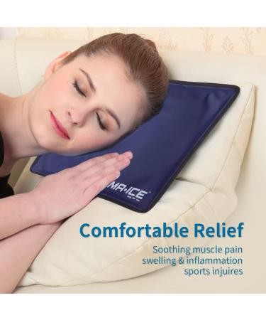 Large Reusable Gel Ice Pack for Injuries - Hot Cold Compress Wrap for Shoulder, Back, Knee, Hip - with Straps - 2 Sizes Available - Buy Online on GoSupps.com