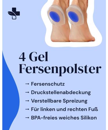 Yogamedic Heel Cushion for Plantar Fasciitis & Heel Pain Relief - Orthopedic Gel Inserts (Size 35-39) - Comfort Shoe Pillows - Buy Online on GoSupps.com
