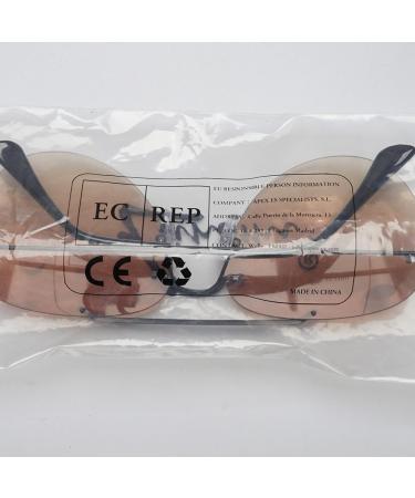 Buy Lanomi Bifocal Pilot Reading Glasses - Blue Light Filter Frameless Sunglasses with UV400 Protection - Outdoor Reading Aid - Starch Black Frame Gray Lens - 2.0x Magnification - Buy Online on GoSupps.com