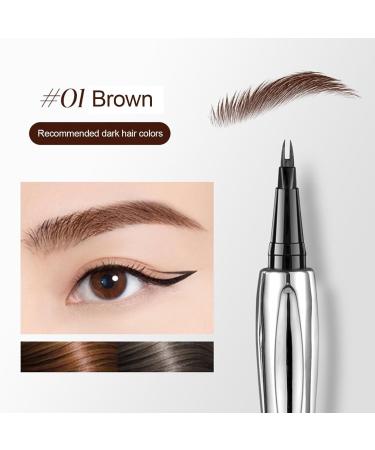Cooklesa Eyebrow Long-Lasting Natural 3D Waterproof Microblading Eyebrow Pencil Cooklesa Upgraded Natural Waterproof Eyebrow Pen with Microfine Tip (Brown+Black+Gray brow) - Buy Online on GoSupps.com