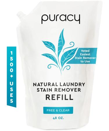 Puracy Laundry Stain Remover Refill - Perfect Laundry, Pure Ingredients - with 6 SuperPlant Enzymes for Easy Removal of Fresh and Set-In Clothing Stains, 98.95% from Mother Nature, 48 Oz 48 Fl Oz (Pack of 1)