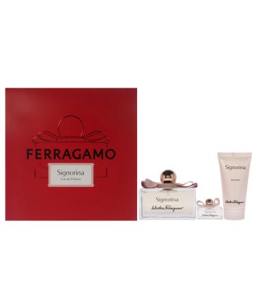 Salvatore Ferragamo Signorina for Women - 3 Pc Gift Set 3.4oz EDP Spray 1.7oz Body Lotion 0.17oz EDP Spray