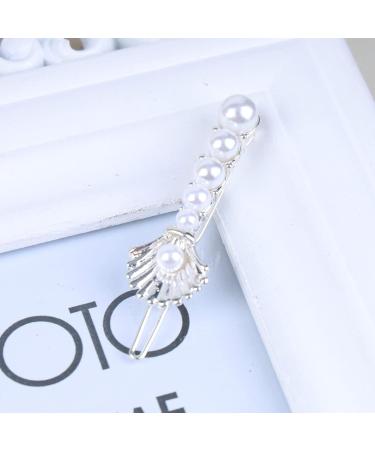 Inateannal Vintage Pearl Shell Hair Clip Silver Pearl Hair Barrette Shell Hair Headgear French Pearl Hair pin Barrette Decorative Hair Accessories for Women and Girls - Buy Online on GoSupps.com