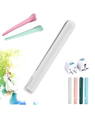 Mini Dual-Purpose Curling Iron Ceramic Mini Hair Curler Ceramic Mini Hair Curler For Short Hair Travel Curling Iron Dual Voltage Portable Hair Straightener Travel Curling Wand (white)
