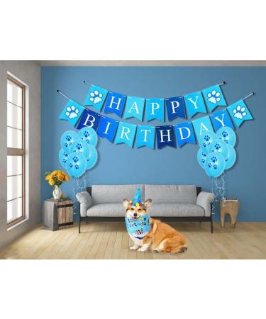 Dog Birthday Sparty Bandana Hats Set - 1st Birthday Decorations with Banner & Paw Printing Balloon - Perfect for Young Dogs! - Buy Online on GoSupps.com