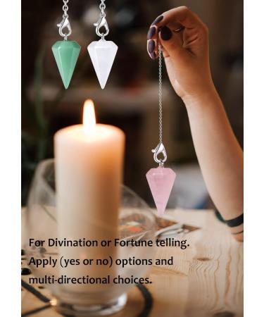 Xiannvxi 3pcs Crystal Pendulums - Rose Quartz Clear Quartz & Green Aventurine for Prophecy & Reiki - Witchcraft Supplies - Buy Online on GoSupps.com