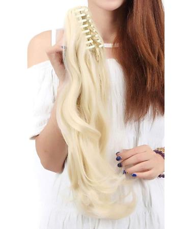 Long Claw Ponytail Hair Extension - 18 Inch Curly Bleach Blonde - Buy Online on GoSupps.com