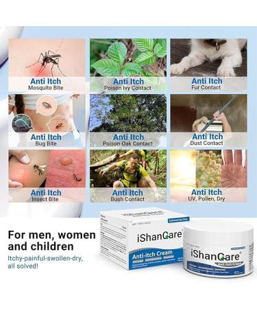iShanCare Anti Itch Cream Extra Strength Oatmeal Soothing Skin Itch Relieving Ointment for Rash Dermatitis Eczema Psoriasis Hives Sun Bug&Mosquito Bites Poison Ivy Large Can 35 oz - Buy Online on GoSupps.com