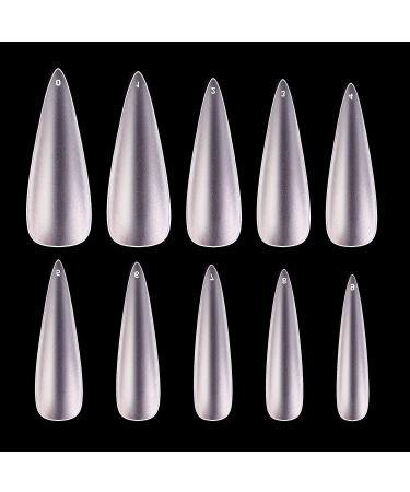 Makartt Stiletto Matte Nail Tips - Long Full Cover Press-On Acrylic Nails - 500 Clear Pointed Tips - Buy Online on GoSupps.com